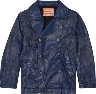 Diesel double-breasted denim jacket - men - Cotton/Polyurethane - L - Blue