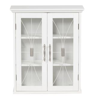 Teamson Home Teamson Home - Delaney Pensile Da Bagno In Legno Bianco 7930 Con 2 Ante In Vetro