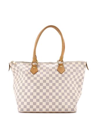 Louis Vuitton Borsa tote a mano Saleya Damier MM - Bianco