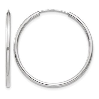 Diamond2Deal 14k Gold 1.20mm Polished Endless Tube Hoop Earrings