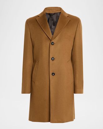 Neiman Marcus Mens Cashmere Single-Breasted Overcoat