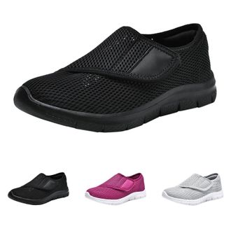 Generic Womens Extra Wide Fit Diabetic Shoes Mesh Breathable Soft Sole Non-Slip Shoes Easy Close Adjustable Orthopedic Slippers for Swollen Feet Lightweight W