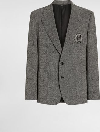 Dolce & Gabbana Portofino Single-breasted Jacket In Birdseye Wool - Man Suits And Blazers 46