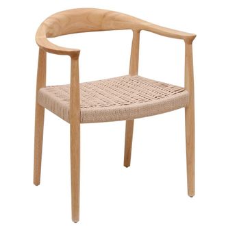 Nordlys Silla de comedor escandinava en madera y cuerda