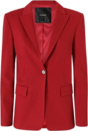 Pinko Envers Satijnen Blazer - Dames - Blazers - Rood - M - Satijn - Jassen