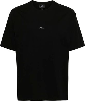 A.P.C. Katoenen T-shirt met logoprint - Zwart