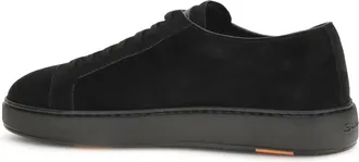 Santoni Mens Suede Sneakers Black Trainers