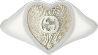 Gucci Hart Ring met Interlocking G - Dames - Ringen - Grijs - 53 MM - Accessoires