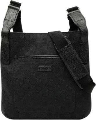 Gucci Pre-owned Canvas Crossbody Tas - Dames - Vintage Schoudertas - Zwart - ONE Size - Vintage
