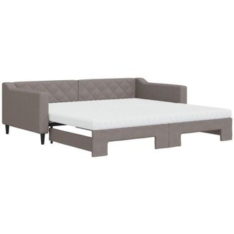 vidaXL Sof&aacute; Cama Nido Con Colch&oacute;n Tela Gris Taupe 100x200 Cm Vidaxl