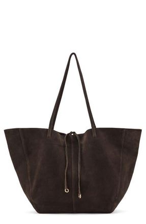 Mango Suede Shopper Bag in Chocolate at Nordstrom