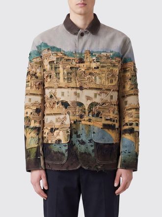 Junya Watanabe Giacca leggera in jacquard con stampa grafica e tasche a toppa