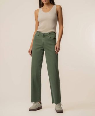 Kut from the Kloth Charlotte High Rise Wide Leg Jeans In Seaweed