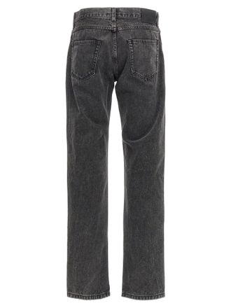 Alexander McQueen Metal-Plaque Cotton Denim Jeans - Charcoal