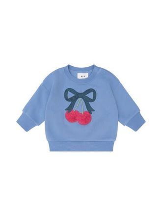Huxbaby Cherry Bow Sweatshirt in Bijou Blue at Nordstrom, Size 6-12M Au