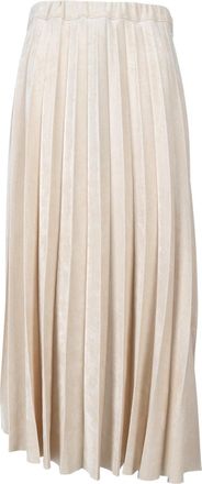 Shirt a Porter Pleated Velvet Elastic Waistband Midi Skirt