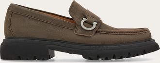 Ferragamo Uomo Mocassino ornamento Gancini Grigio Taglia 40.5