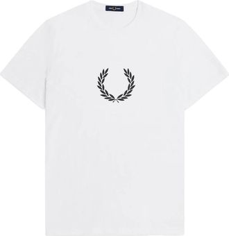 Fred Perry Laurel Wreath Grafisch T-shirt - Heren - T-shirts - Wit - 2XL - Katoen - Tops