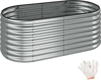 TecTake Huerto urbano elevado de 603 litros, 160 x 80 x 60 cm, plateado