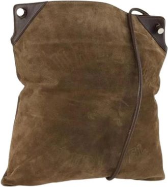 Burberry Pre-owned Cross Body Bags, female, Brown, Size: ONE SIZE Pre-owned Vintage Suede Shoulder Bag