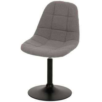 Hhg Silla De Comedor Hhg 898, Silla De Cocina Silla Giratoria, Acero Mvg Tela/textil Boucl&eacute; (450g/m&sup2;), Gris