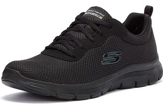 Skechers Womens Flex Appeal 4.0 Brilliant View Sneaker, Black, 6.5 UK