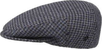 Lierys Britain Houndstooth Flat Cap Made in Italy Men Summer/Winter Blue