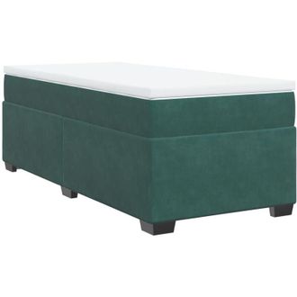 vidaXL Cama Box Spring Con Colch&oacute;n Terciopelo Verde Oscuro 90x190 Cm Vidaxl
