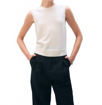 White + Warren Cashmere Shell Tank In Ivory