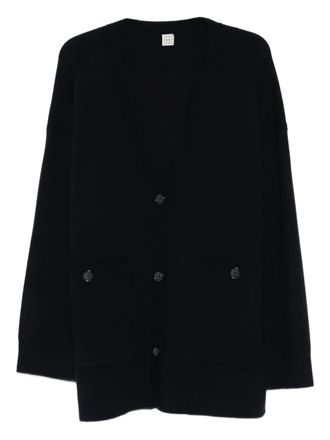Toteme V-neck cardigan - women - Cashmere/Elastane/RWS Wool - M - Blue