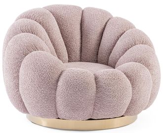 BIZZOTTO 360&deg; drehbarer Design Sessel Florel, Boucl&eacute; Altrosa