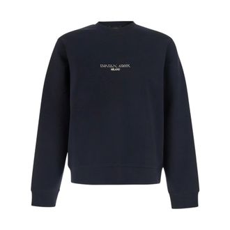 Emporio Armani Heren, Sweatshirts & Hoodies, Blauw, Maat: L Katoen