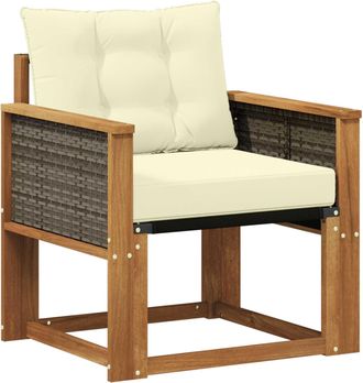 vidaXL Sof&aacute; Intermedio De Exterior Madera Maciza De Acacia Y Textileno Vidaxl