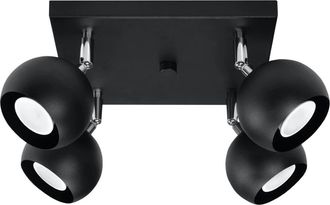 Sollux Lighting Design Deckenlampe Oculare 4-Flammig (quadratisch), Schwarz