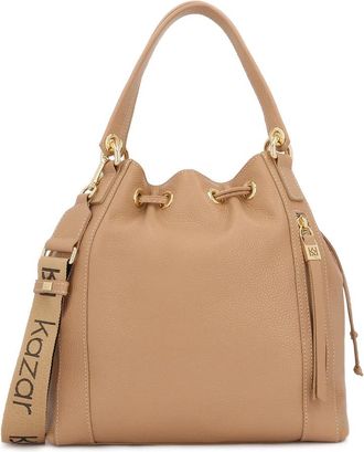 Kazar Cassiane Bucket Bag - Dames - Schoudertassen - Beige - ONE Size - Leer - Tassen