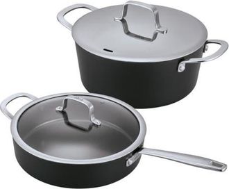 alva Maestro 4.5-qt Ceramic Coated Nonstick Stock Pot & 4-qt Ceramic Nonstick Saute Pan with Lid in Black at Nordstrom