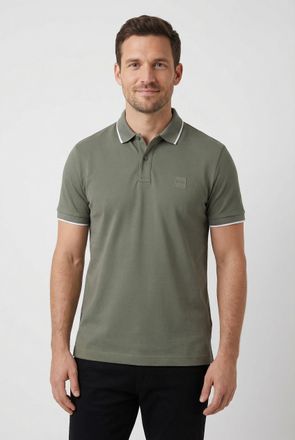 Boss Orange by Hugo Boss Poloshirt BOSS ORANGE Passertip, Herren, Gr. 4XL, open grau076, Piqu&eacute;, Obermaterial: 95% Baumwolle, 5% Elasthan, unifarben, slim fit h&uuml;ftbedeckend, V-