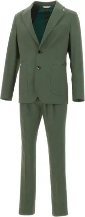 Manuel Ritz Nuvola Single-Breasted Suit - male - Manuel Ritz - Single Breasted Suits - Green - XL - Suits