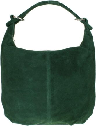 Girly HandBags Womens Italian Leather Shoulder Bag (Dark Green)