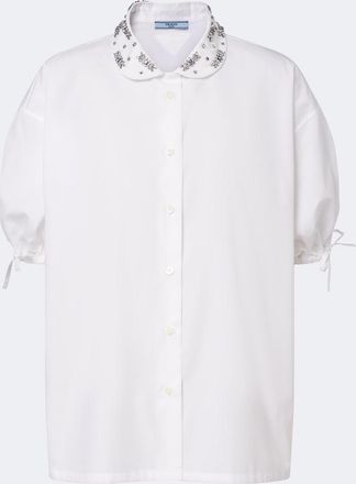 Prada Crystal-embellished poplin shirt