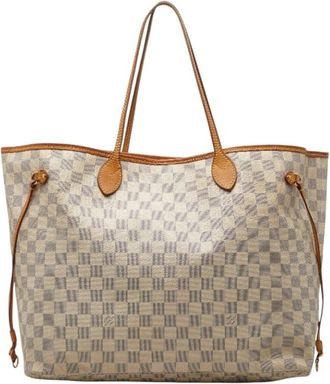 Louis Vuitton Damier Azur Brown White Pvc Leather Shoulder Bag Tote Bag (Pre-Owned)