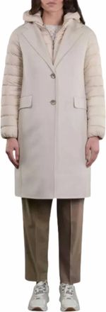 Moorer Long Coat Hooded Jacket In Marmo