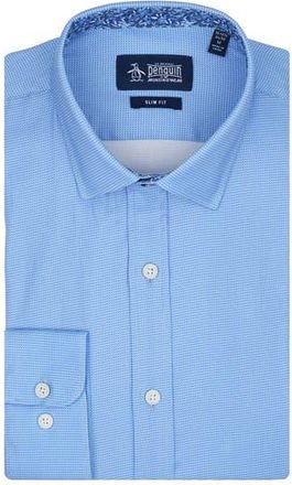 Original Penguin Royal Texture Slim Fit Dress Shirt in French Blue at Nordstrom Rack, Size 16 - 34/35