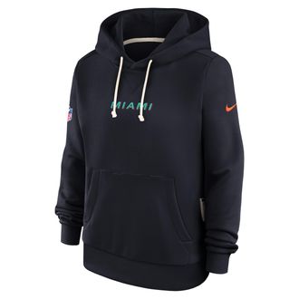 Nike Miami Dolphins Rivalries Collection Sideline Nike Womens Dri-FIT NFL Pullover Hoodie in Blue | 03C34FA9P-1R5