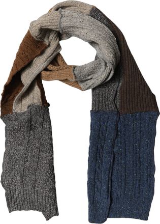Dolce & Gabbana Multicolor Patchwork Wool Knit Shawl Womens Scarf