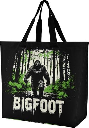 Generic Bigfoot Forests Large Reusable Shopping Bag Lightweight Foldable Tote Bags Washable Shoulder Handbag