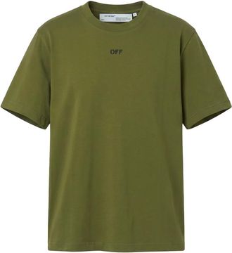 Off-white T-shirt met korte mouwen - Heren - T-shirts - Groen - XL - Katoen - Tops