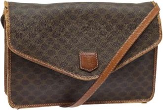 Celine Pre-owned Cross Body Bags, female, Brown, Size: ONE SIZE Pre-owned Macadam Canvas Shoulder Bag