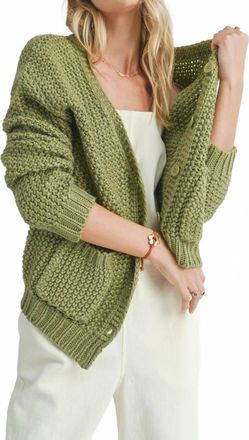 Sadie & Sage Eleanor Button Down Cardigan In Matcha