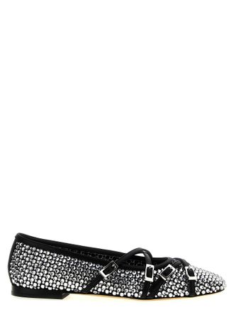 Mach & Mach Womens Crystal Net Ballet Flats